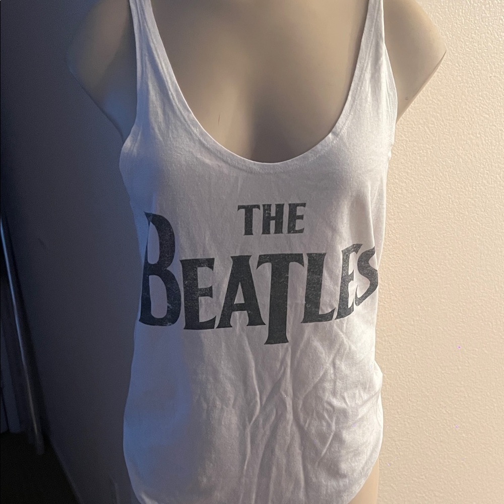 The Beatles Fitted White Tank Top